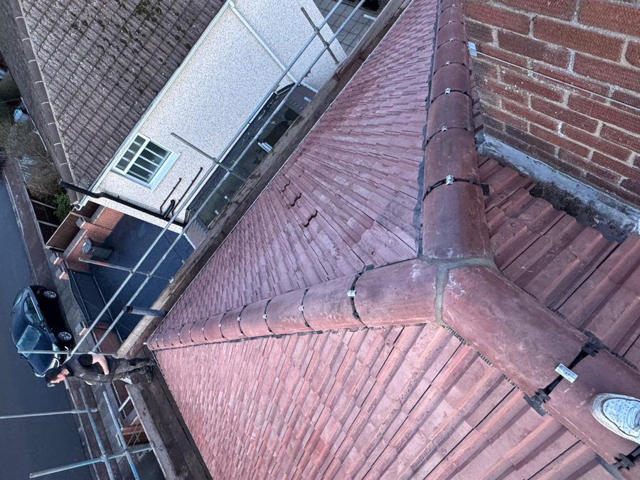 Ridge tiles mechanically fixed for long-term security